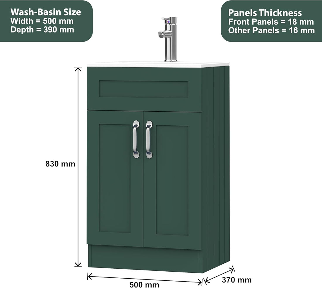 500mm Green Vanity Unit