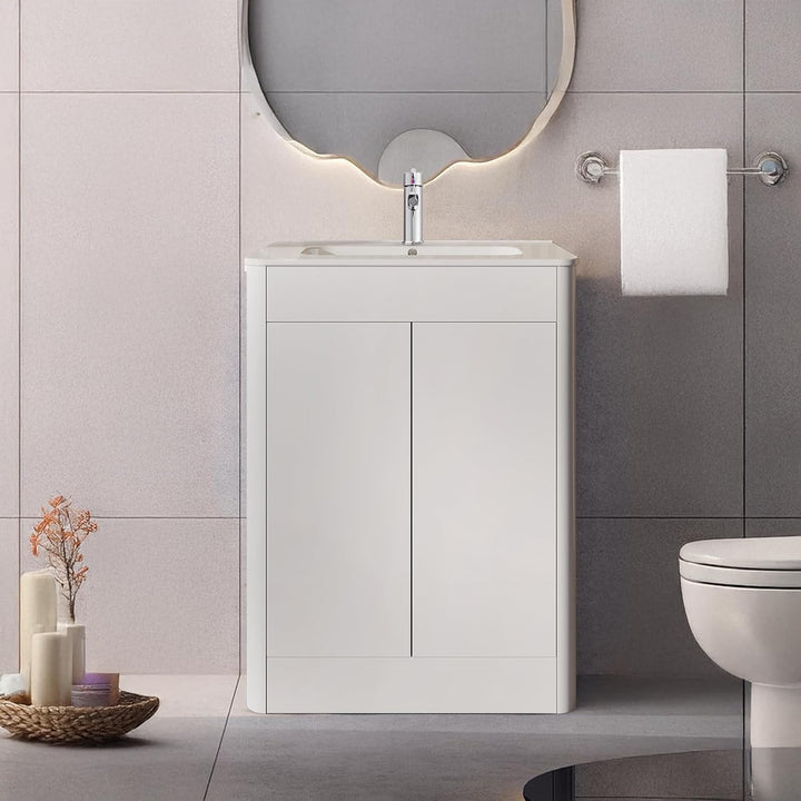 600mm Chalk White Vanity Unit