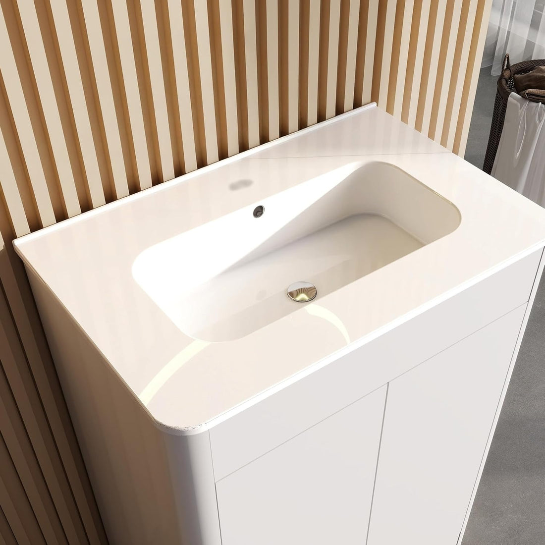 600mm Chalk White Vanity Unit
