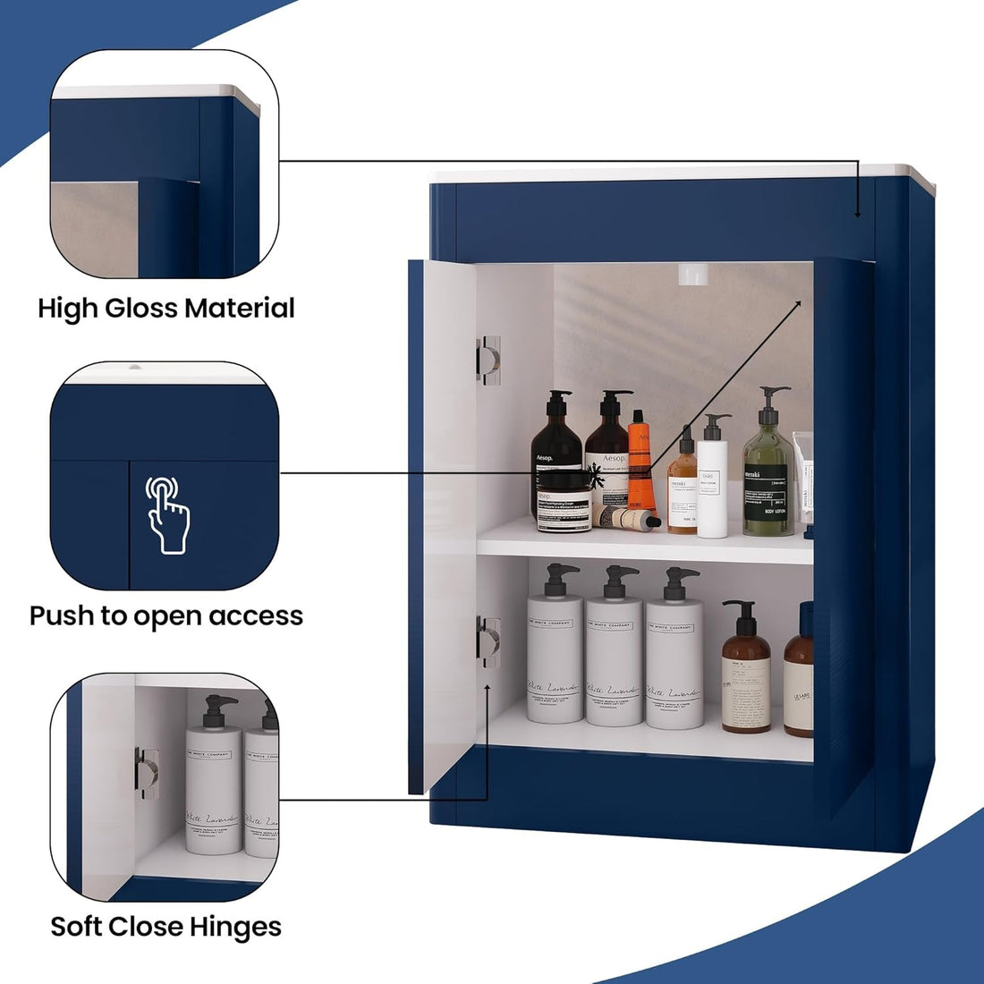 600mm Inky Blue Vanity Unit