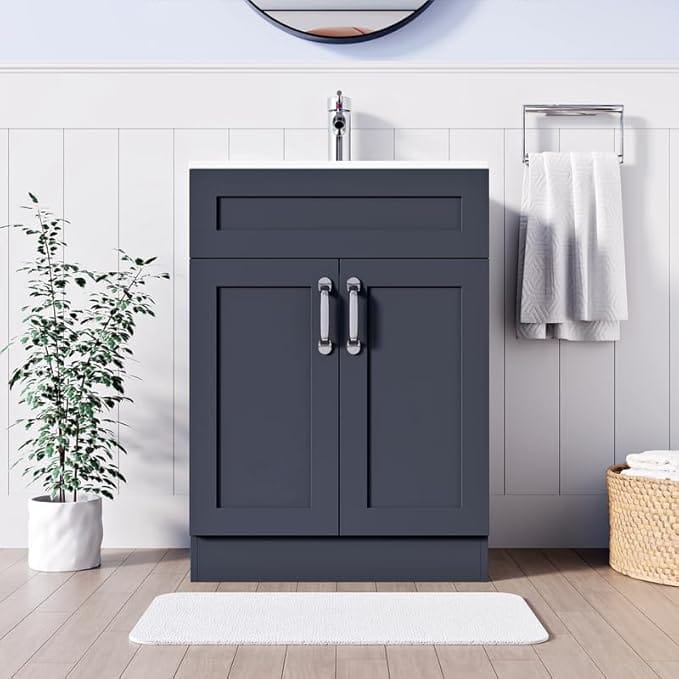 600mm Light Grey Vanity Unit