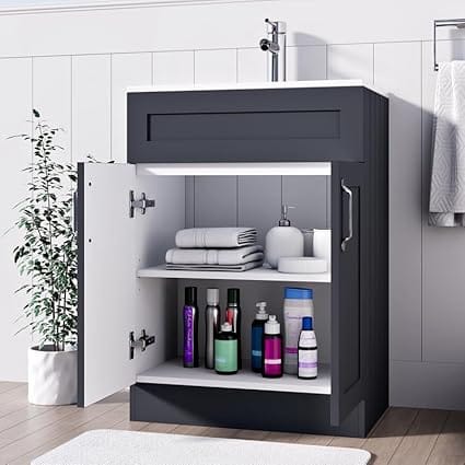 600mm Light Grey Vanity Unit