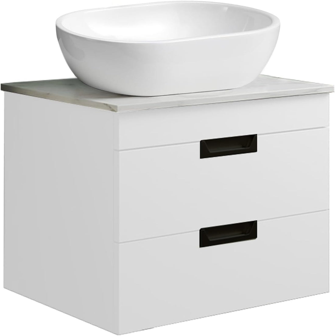 600mm White Gloss Wall Mounted Vanity Unit